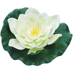 Vannlilje av plast - 17 cm hvit