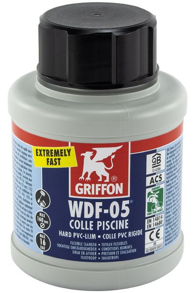 Griffon WDF-05 250 ml blått PVC-lim til rør og slange