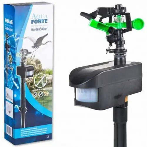 AquaForte Garden Sniper på stake ved hagedam