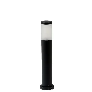 Koksgrå LED-stolpe 45 cm med opal lyskappe og rund fot i studio