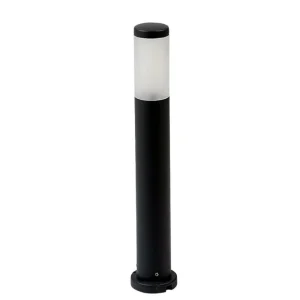 Koksgrå LED-stolpe 65 cm med opal lyskappe og rund fot i studio