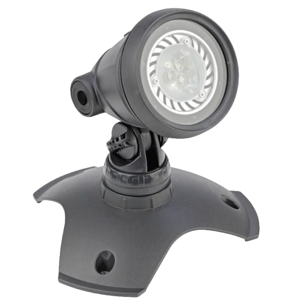OASE LunAqua 3 LED Set 1 spotlys i grått på fot med vinkelledd