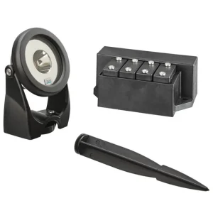 OASE LunAqua Power LED Set 1 med spot, jordspyd og driver på hvit bakgrunn