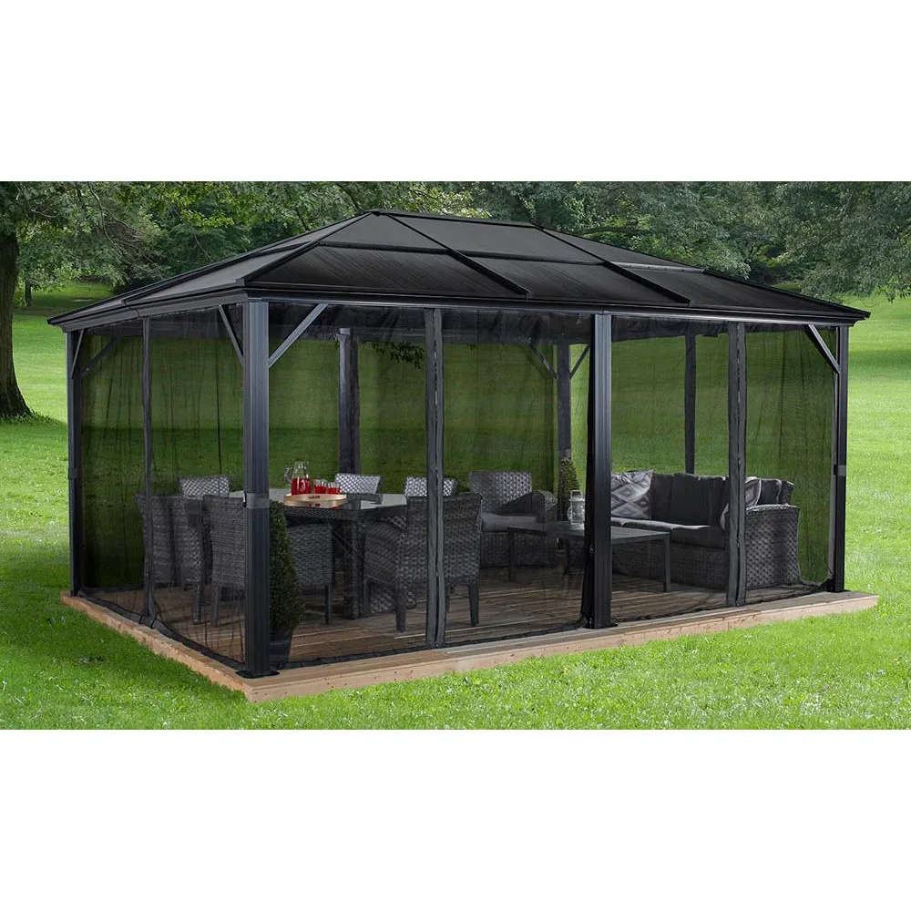 Meridien pergola sett ovenfra med tak og ramme