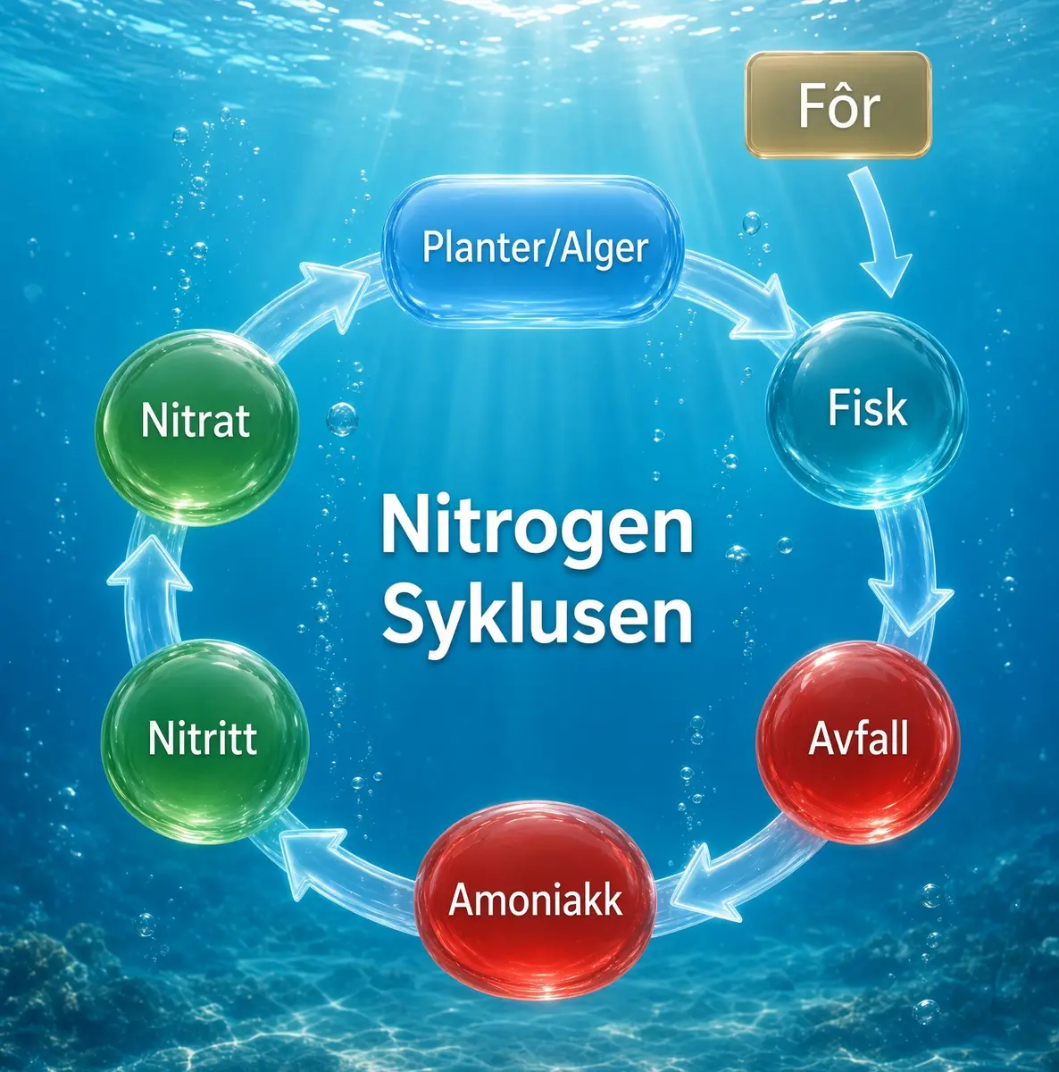 Nitrogensyklusen i hagedam: ammonium, nitritt og nitrat