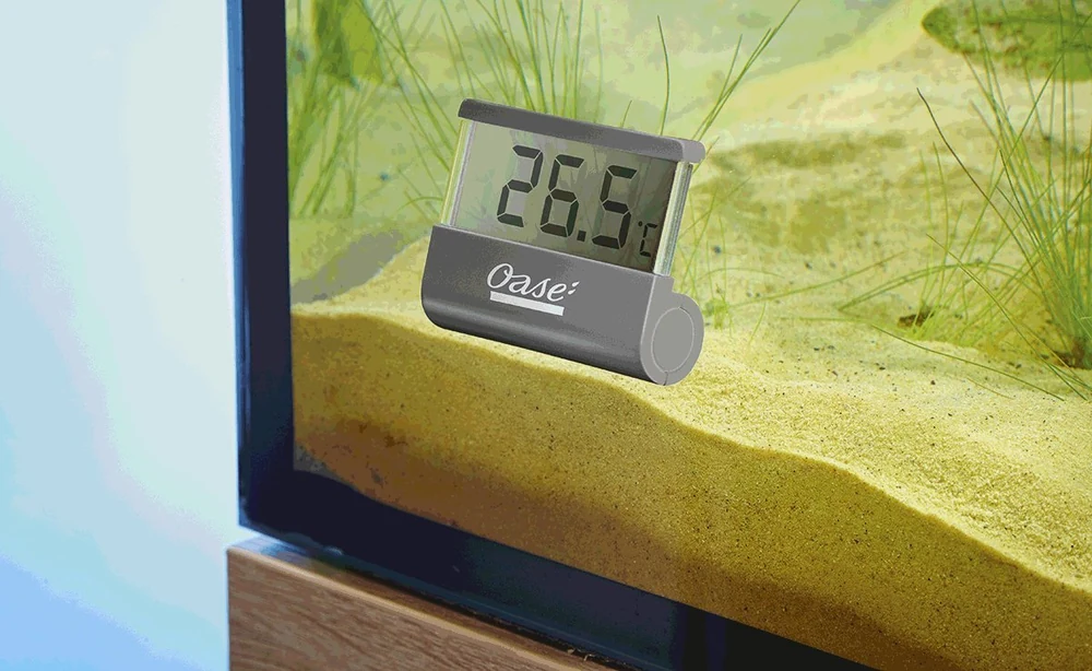 OASE digitalt termometer med LCD på akvarieglasset