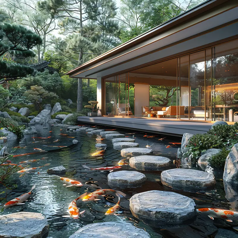 Dampakke stor 5 x 6 m – hagedam med koi