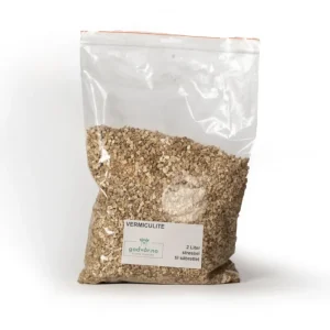 Vermiculite i gjennomsiktig pose på 2 liter, lyst strø til såbrettet