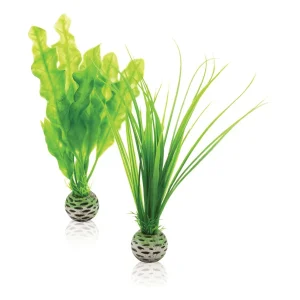 biOrb Easy plantesett S med to grønne kunstige planter på 20 cm med keramikkvekt i foten