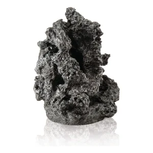 biOrb ornament mineralstein i sort og grått med porøs overflate og små hulrom