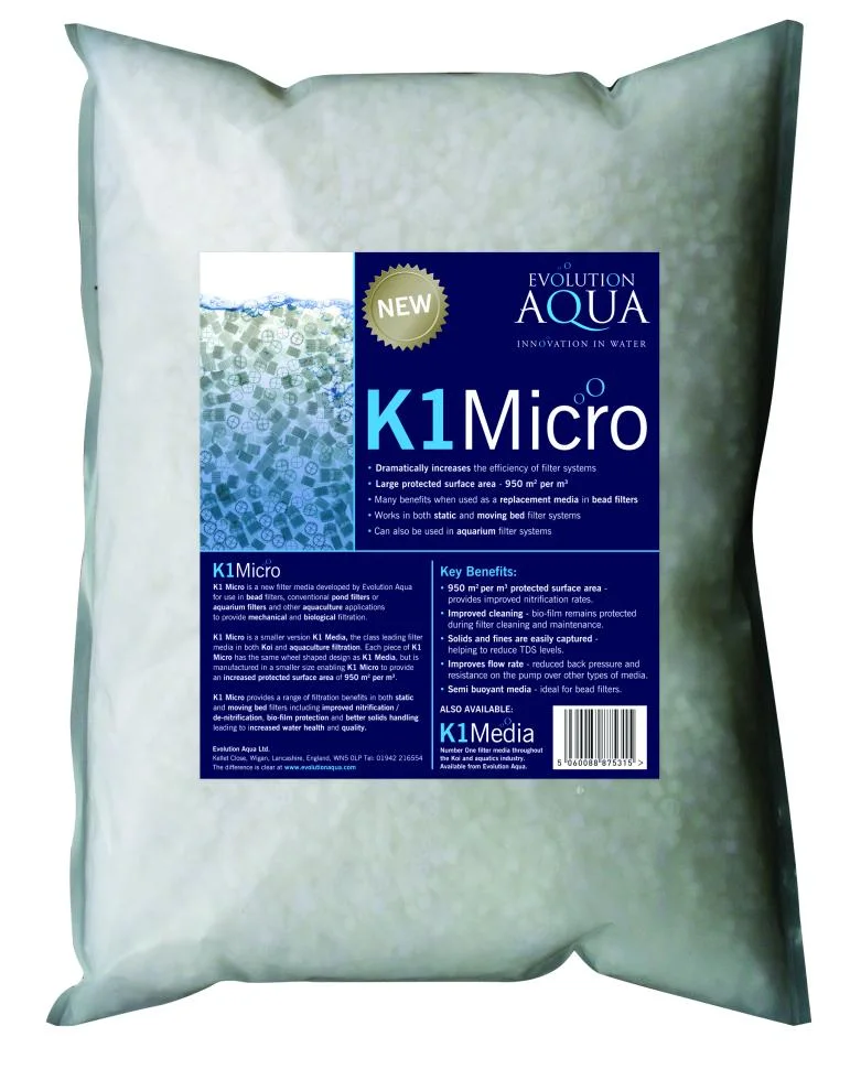 Sekk med 50 liter K1 Micro filtermedie fra Evolution Aqua