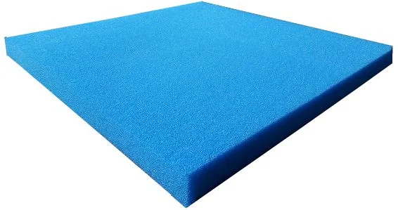 Hel blå grov filtermatte 50 × 50 × 5 cm i polyeterskum