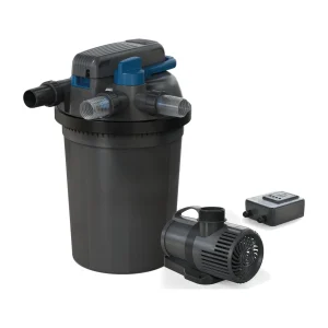 OASE FiltoClear 19000 trykkfilter og den justerbare filterpumpen Pontec PondoMax 15000 Control med kontroller i Filterpakke FiltoClear 19000