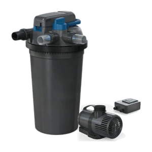 OASE FiltoClear 31000 trykkfilter og den justerbare filterpumpen Pontec PondoMax 15000 Control med kontroller i Filterpakke FiltoClear 31000