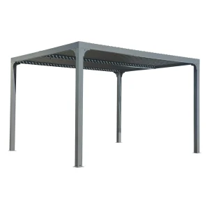 gop Novara pergola 10,8 kvm med lamelltak og fire stolper i grå aluminium