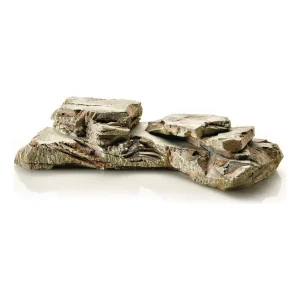 OASE kunstig akvariestein A i lagdelt sandstein, lang og lav i beige og brunt