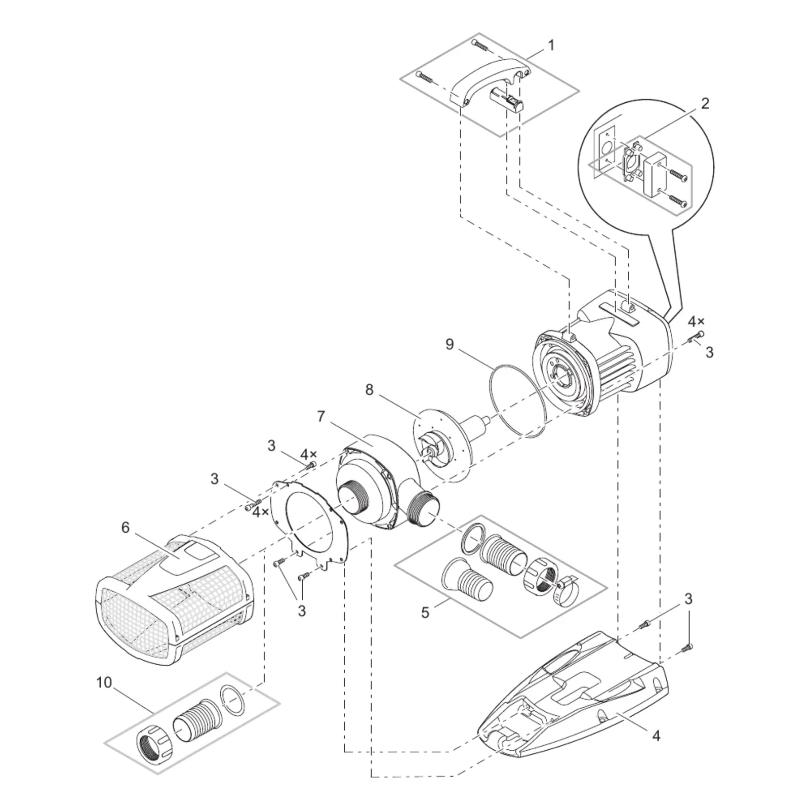 Sprengskisse OASE AquaMax Eco Expert 21000/26000 med delenummer synlig