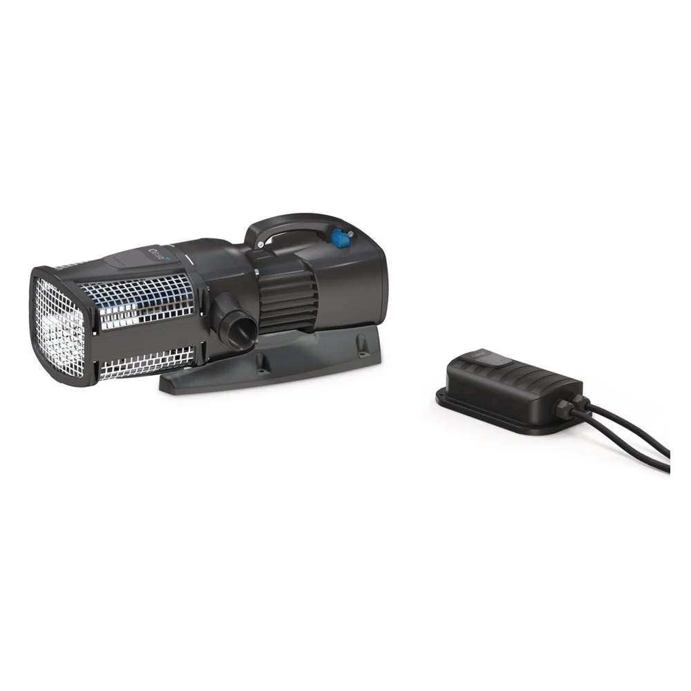 OASE AquaMax Eco Expert 27000/12 V filterpumpe med rustfritt filterhus og strømforsyning