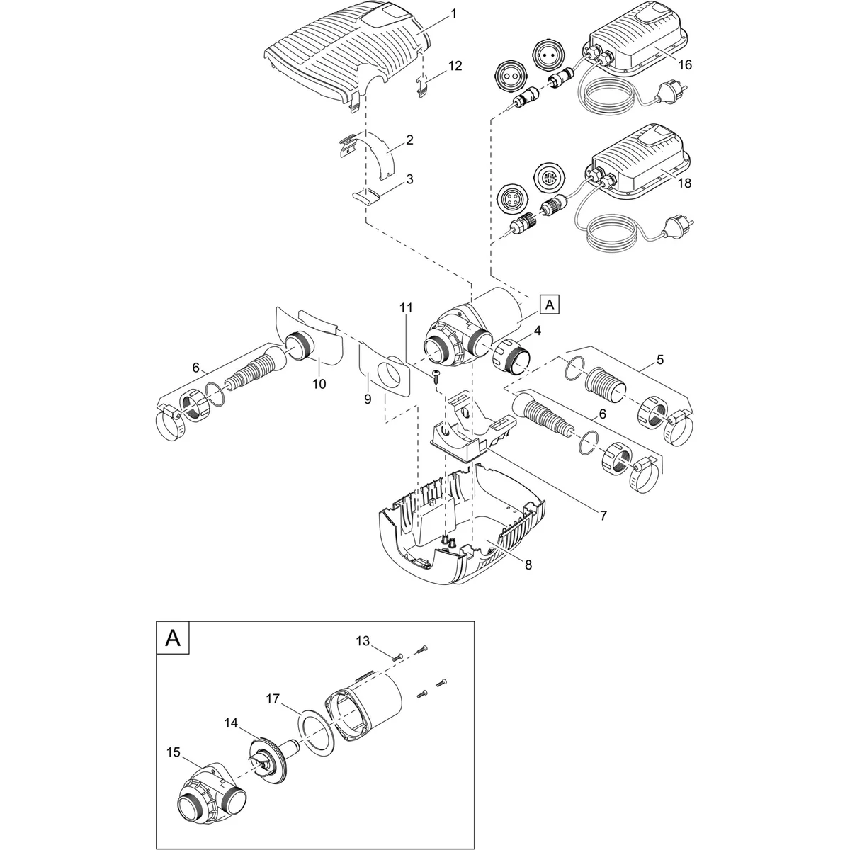 Sprengskisse OASE AquaMax Eco Premium 12000/12 V med delenummer synlig