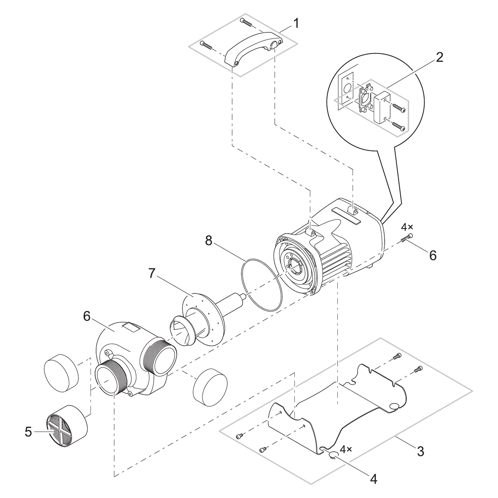 Sprengskisse OASE AquaMax Eco Titanium 81000 med delenummer synlig