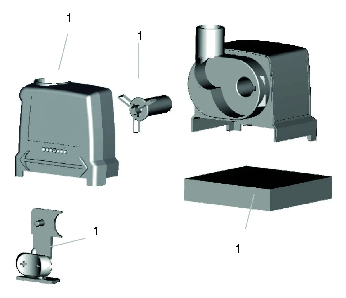 Sprengskisse OASE Aquarius Universal 440 med delenummer synlig