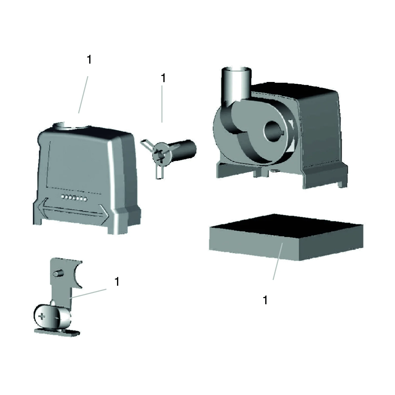 Sprengskisse OASE Aquarius Universal 440 med delenummer synlig