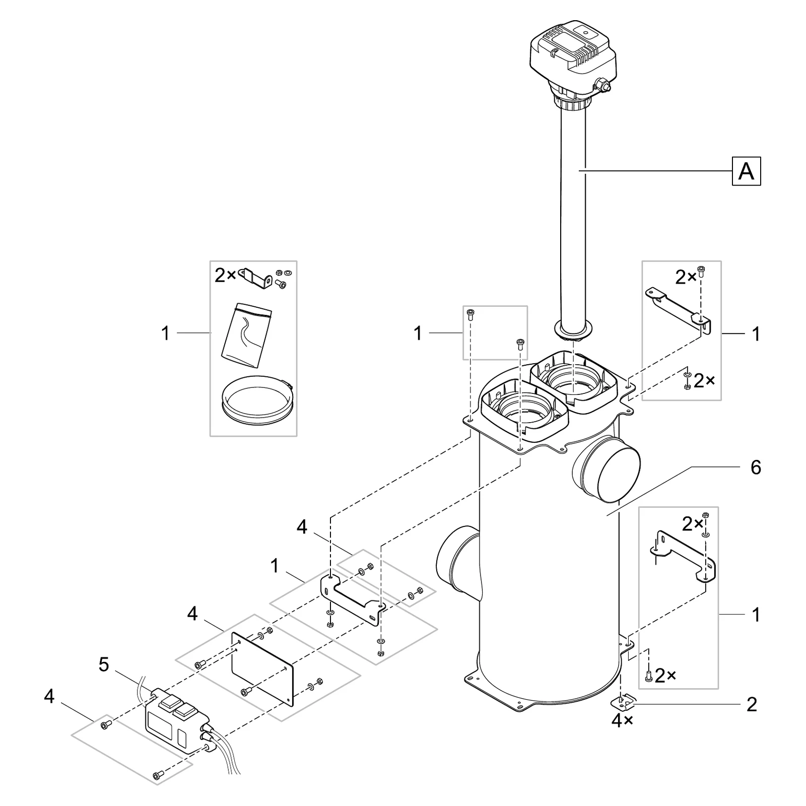 Sprengskisse OASE Bitron Premium 120 W med delenummer synlig