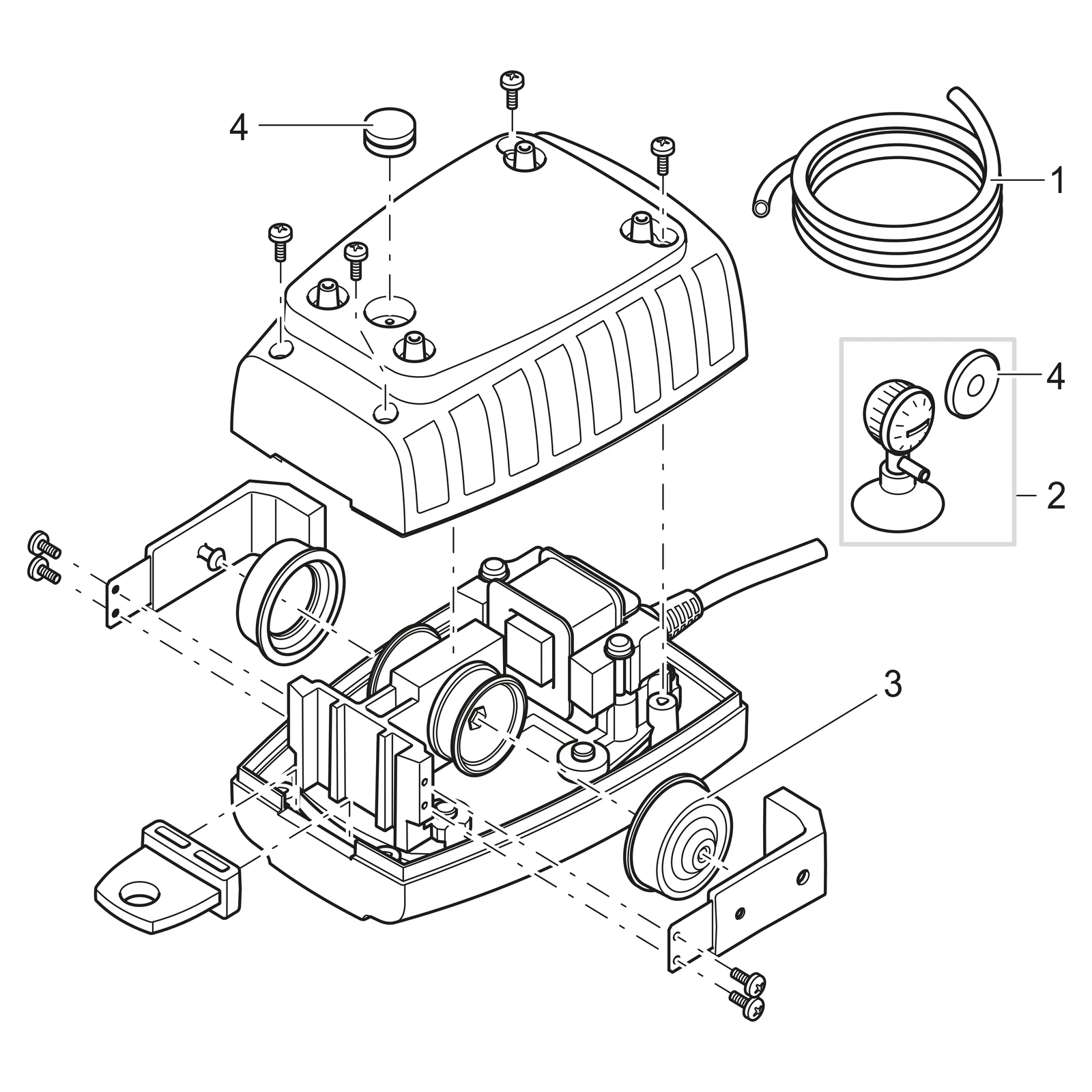 Sprengskisse OASE OxyMax 100, 200 og 400 med delenummer synlig