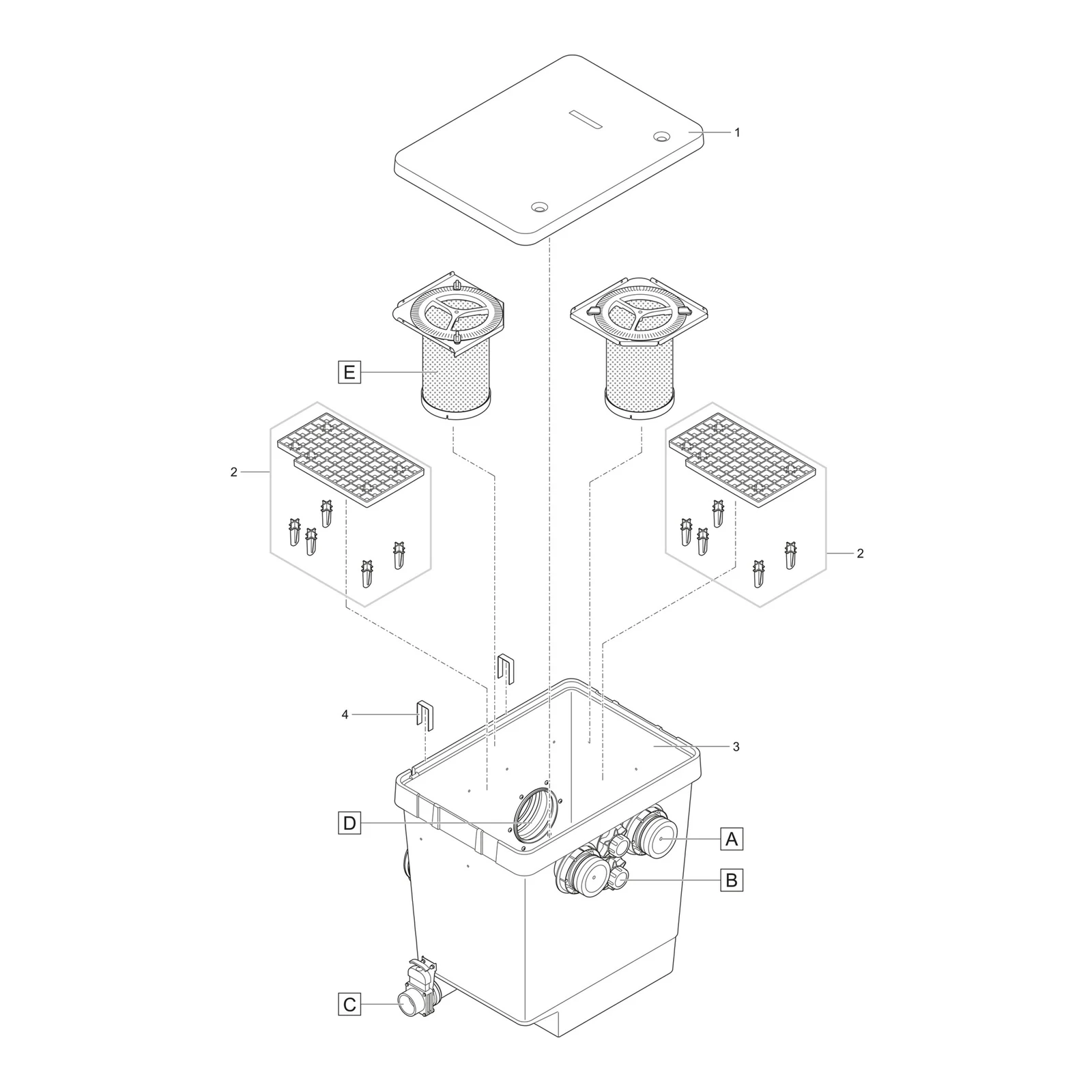 Sprengskisse OASE ProfiClear Premium individuell modul med delenummer synlig
