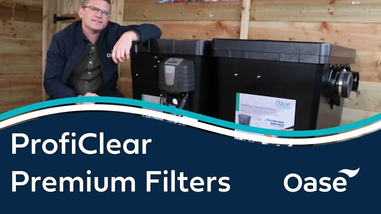 OASE viser ProfiClear Premium trommelfilter og moduler i et filterrom