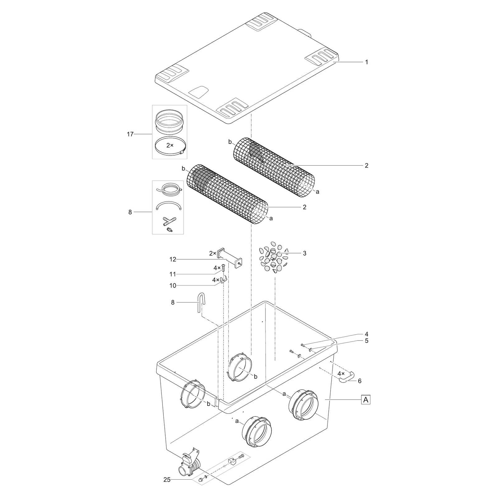 Sprengskisse OASE ProfiClear Premium XL Moving Bed med delenummer synlig