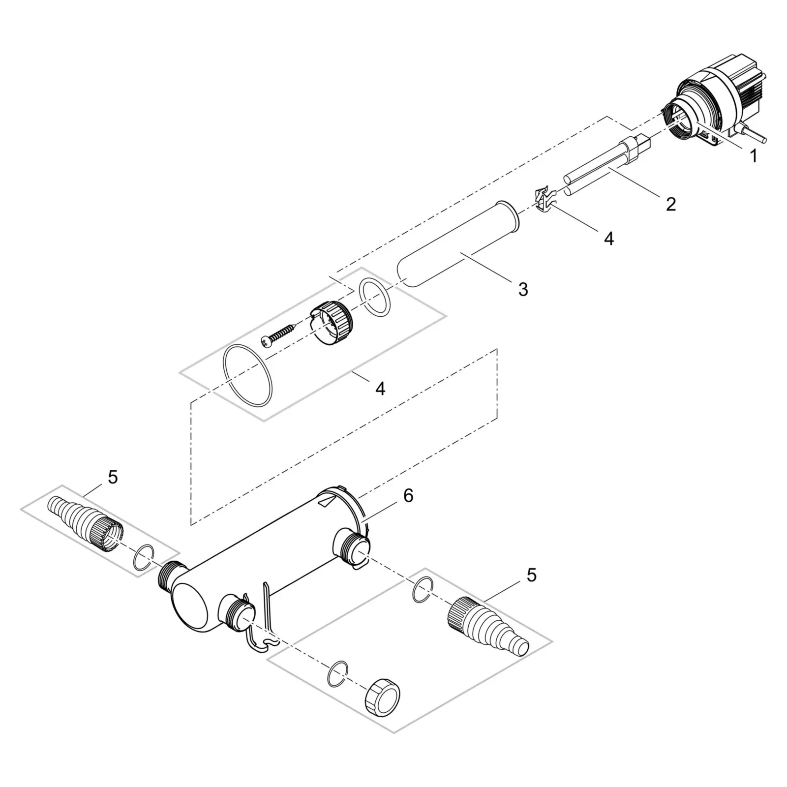 Sprengskisse OASE Vitronic 11W med delenummer synlig