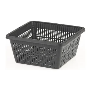 Lav firkantet plantekurv 19 × 19 × 9 cm i sort plast