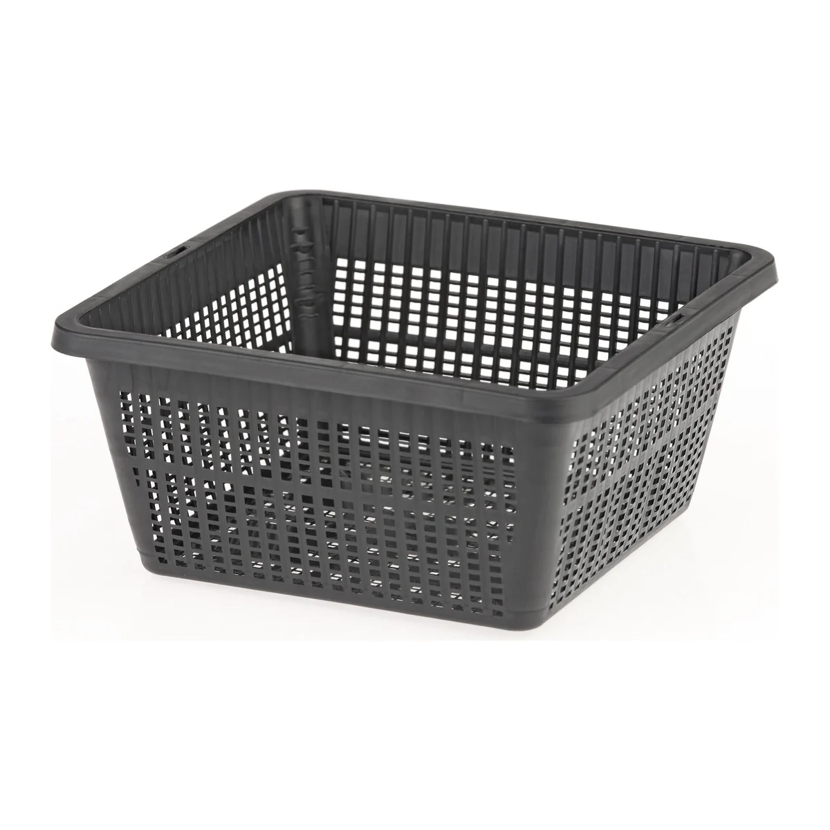 Lav firkantet plantekurv 19 × 19 × 9 cm i sort plast