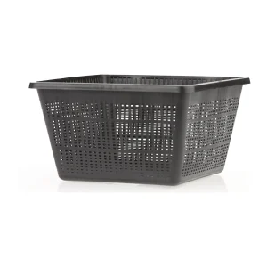Firkantet plantekurv 23 × 23 × 13 cm i sort plast til vannplanter