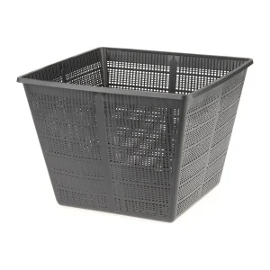 Stor firkantet plantekurv 35 × 35 × 26 cm i sort plast
