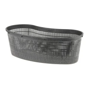 Oval plantekurv 45 × 18 × 15 cm i sort plast til hyllen langs damkanten