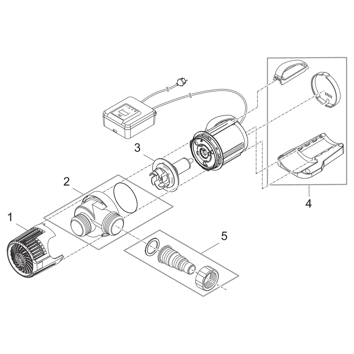 Sprengskisse Pontec PondoMax Eco Control med delenummer synlig